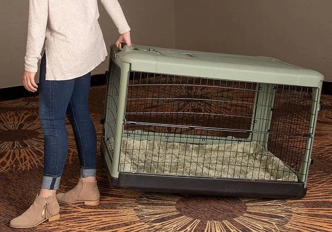 Pet Gear “The Other Door” 4 Door Steel Crate for Dogs/Cats with Garage-Style Door, Includes Plush Bed + Travel Bag, No Too...