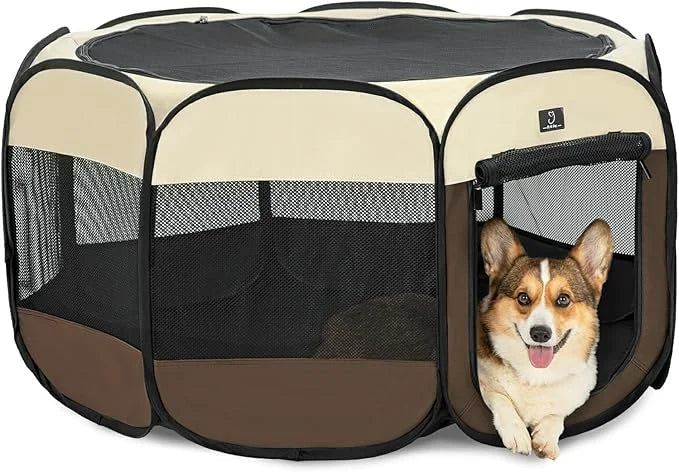 A4Pet Portable Foldable Pet Playpen, Dog Playpen Indoor/Outdoor - Ideal for Puppies, Cats, Rabbits - Removable Zipper & Co...