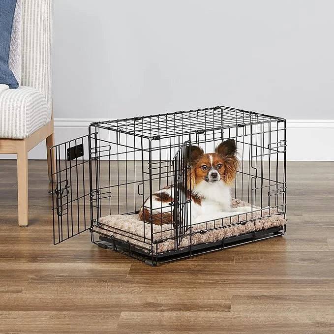 MidWest Homes for Pets Newly Enhanced Single & Double Door iCrate Dog Crate, Includes Leak-Proof Pan, Floor Protecting Fee...