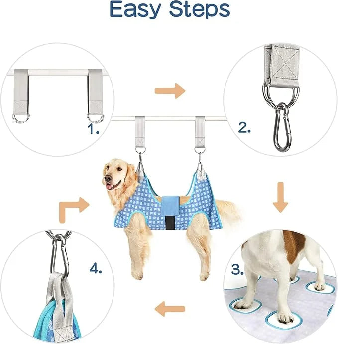 Dog Grooming Hammock, Pet Grooming Hammock Harness for Large Dogs, Dog Hanging Sling for Nail Clipping/Trimming/Cutting - ...