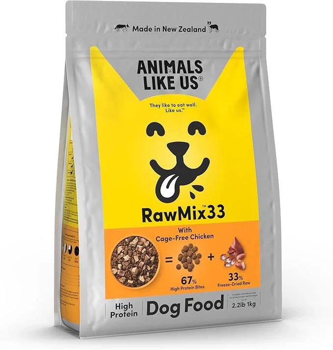 RawMix33 Premium Freeze-Dried Raw Cage-Free Chicken Recipe Dog Food, Protein Rich, Includes Kibble, Non-GMO, No Wheat or C...