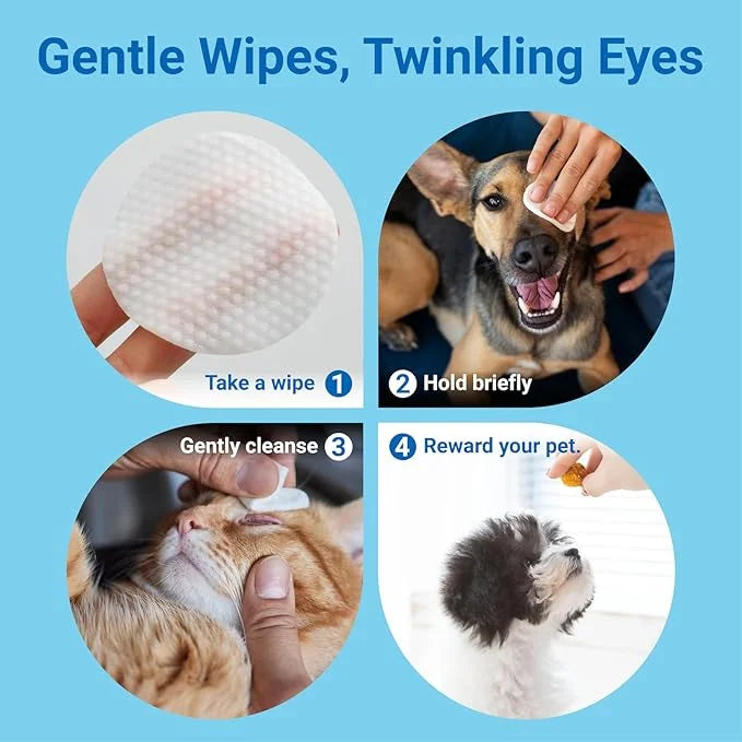 Dog Eye Wipes, Pet Wipes for Tear Stain Remover, Gentle Lavender Eye Wash Pads for Pet Eye Infection, Travel & Daily Groom...