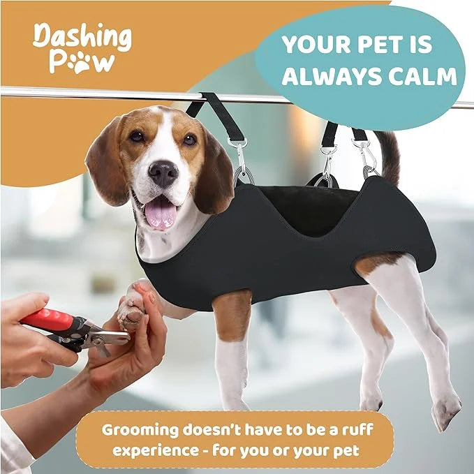 Dog Grooming Hammock – Sturdy & Safe Dog Hammock for Grooming with Durable Carabiner Clips & Straps – Soft, Comforting Dog...