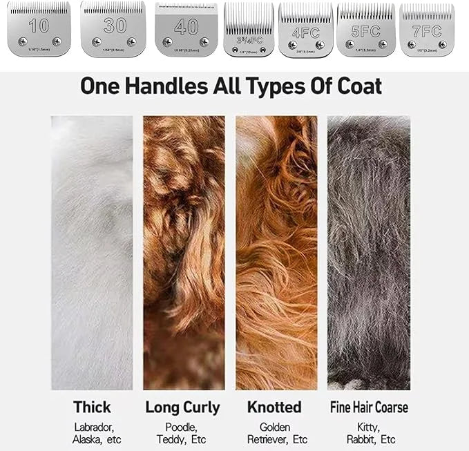 10 Blades for Dog Grooming Blades Compatible with Andis,Oster A5,Wahl km10 Dog Clippers,Size-#10, 1/16-Inch Cut Length (4P...