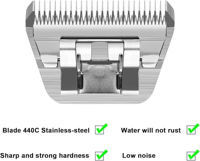 10W+7FW+5FW+4FW Detachable Dog Grooming Wide Blades,Cut Length 1/16"(1.5mm) to 3/8”(9.5mm) Compatible with Andis,Oster A5,...