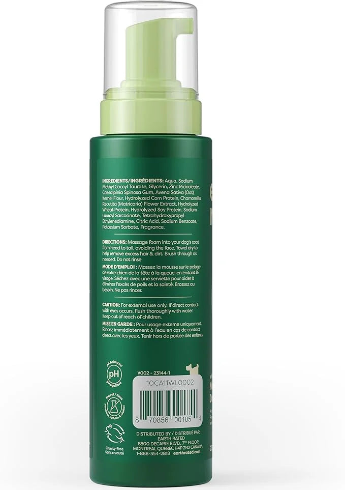 Earth Rated Waterless Dog Shampoo, Convenient No-Rinse Wash for Cleaning, Conditioning & Detangling, for All Coat Types, R...