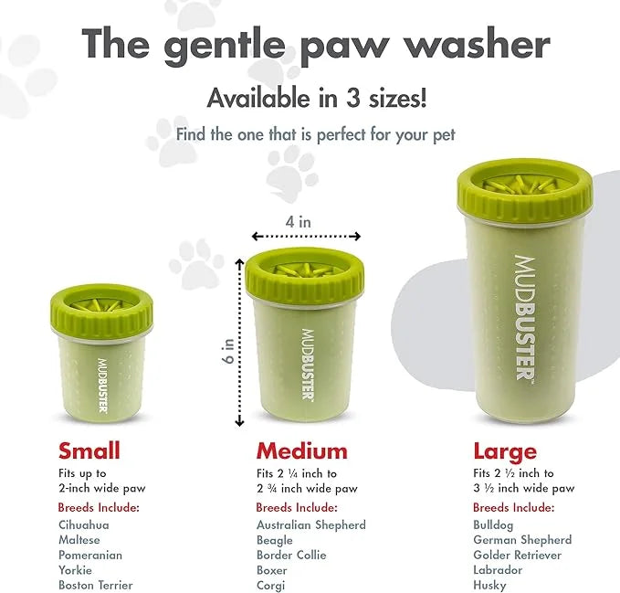 Dexas MudBuster Portable Dog Paw Cleaner, Medium, Green, PW710383 - Product Image
