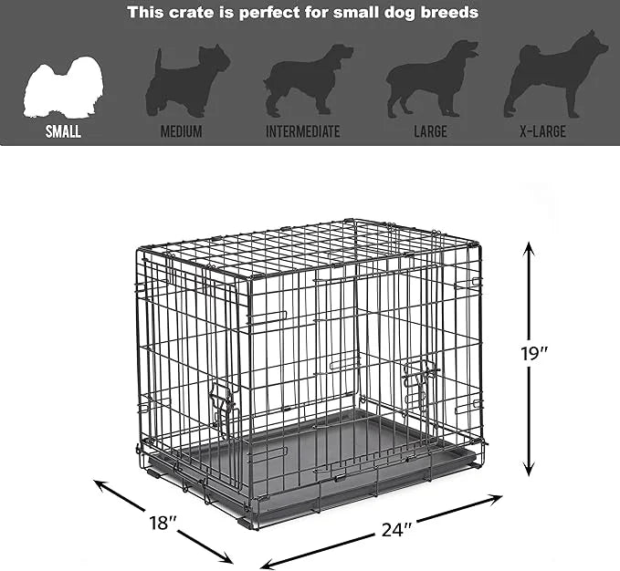 New World Newly Enhanced Double Door New World Dog Crate, Includes Leak-Proof Pan, Floor Protecting Feet, & New Patented F...