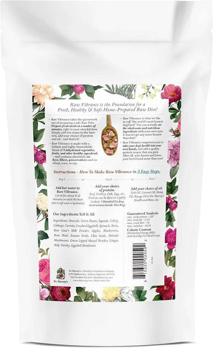 Dr. Harvey's Raw Vibrance Grain Free Dehydrated Foundation for Raw Diet Dog Food (Trial Size 5.5 Oz) - Product Image