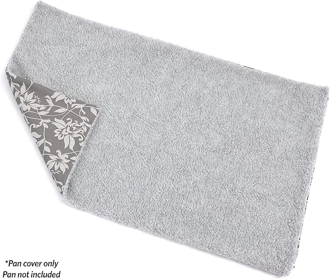 MidWest Homes for Pets Quiet Time Reversible Crate Pan Cover 36' Gray Floral/Fleece - Product Image