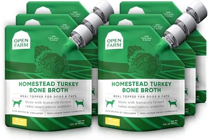 Open Farm Bone Broth, Food Topper for Both Dogs and Cats with Responsibly Sourced Meat and Superfoods Without Artificial F...