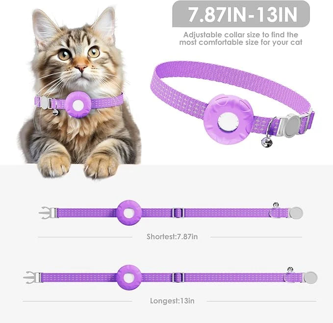 Cat Tracker, Pet Tracker for Cats, Cat GPS Tracker Collar with Safety Elastic Buckle, GPS Tracker Compatible with Apple Fi...