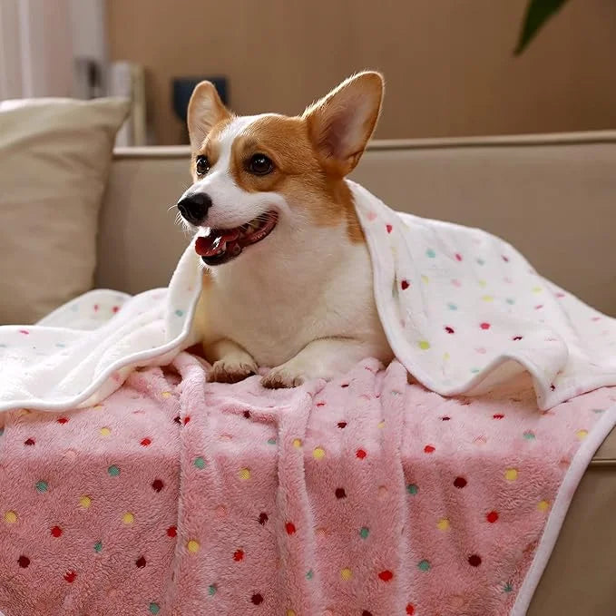 1 Pack 6 Blankets Dog Cat Soft Fluffy Fleece Pet Blanket Warm Cute Print Design Puppy Kitten Blanket Doggy Dot Small(23"x1...