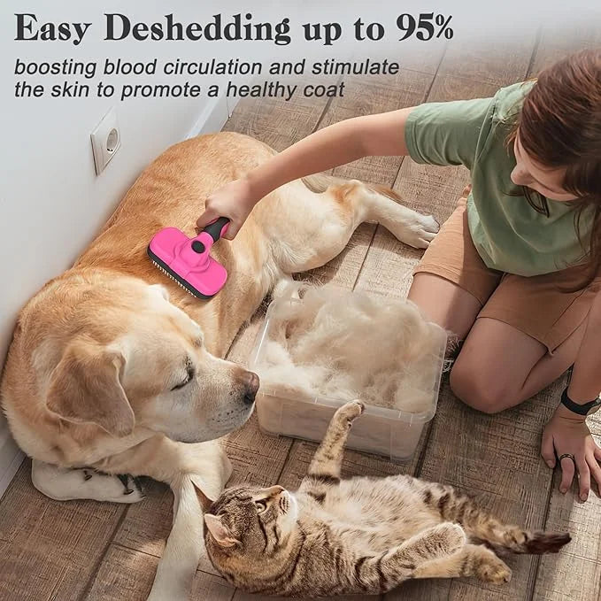 Swihauk Self Cleaning Slicker Brush for Dogs & Cats - Skin Friendly Grooming, Deshedding, Hair Removal for Puppies & Long/...