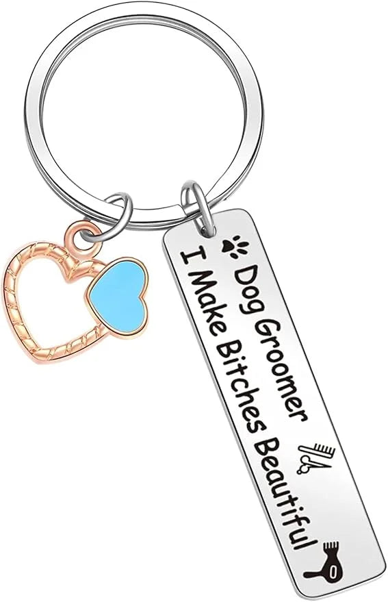 RFTWXHPN Dog Groomer Gifts Keychain for Women Men Dog Groomer I Make Bitches Beautiful Key Chains for Dog Hairdresser Groo...