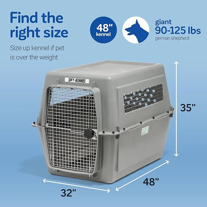 Petmate Sky Kennel - For Air and Travel, Airline Approved Dog Crate for Pets 90-125 lbs, Heavy Duty Dog Kennel, Made in th...