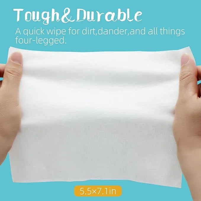 Pet Hypoallergenic Wipes, Extra Thick Cat Wipes for Cleaning Small Animal's Paws,Ears,Butt,Face and Eyes,Portable Organic ...
