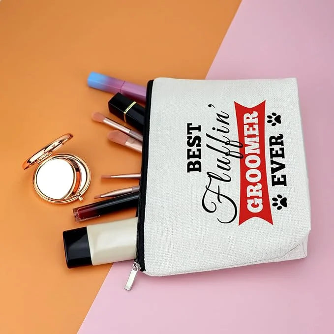 Thank You Gift Dog Groomer Gift for Women Pet Groomer Gift for Dog Stylist Makeup Bag Dog Hairdresser Cosmetic Bag Dog Gro...