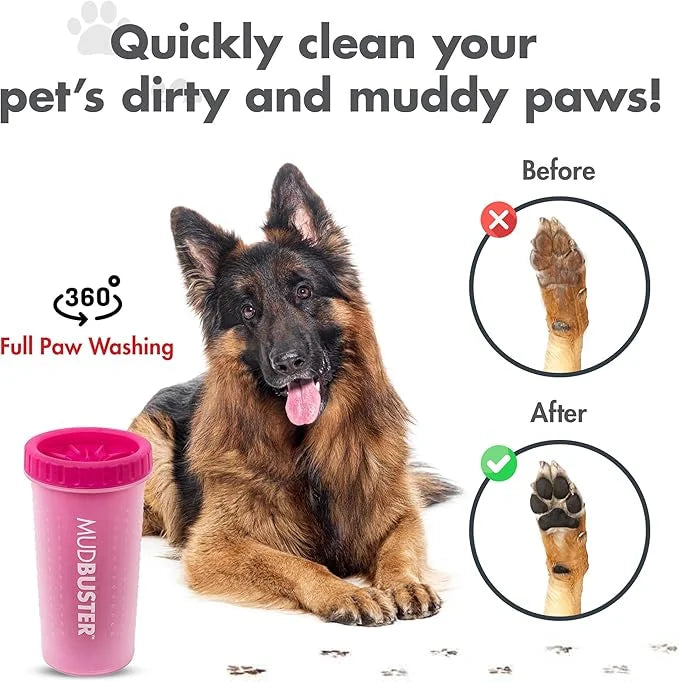 Dexas MudBuster Portable Dog Paw Cleaner, Pink Large Pet Supplies and Accessories - Product Image