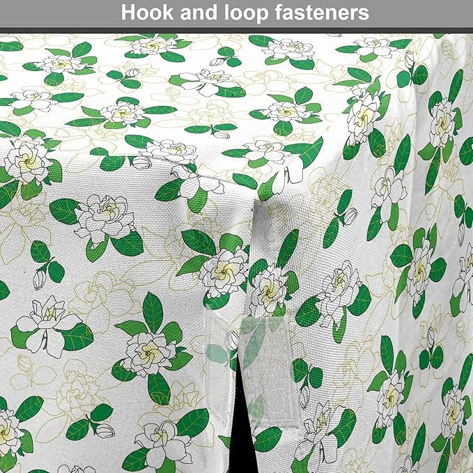 Lunarable Jasmine Dog Crate Cover, Gardenia Simplistic Romantic Flowers Continuous Pattern, Easy to Use Pet Kennel Cover f...