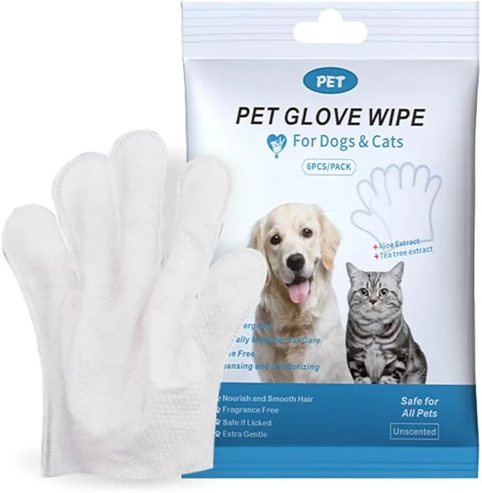 Pet Grooming Glove Wipes, Pet Bathing Wipes, PET Cleaning Deodorizing Bathing Wipes for Dogs & Cats, Cleaning Gloves for D...
