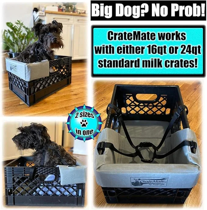 DIY Crate Conversion/Bike Dog Carrier Package (Crate NOT Included) Padded Liner is 2 Sizes in One + 4 Point Safety Harness...