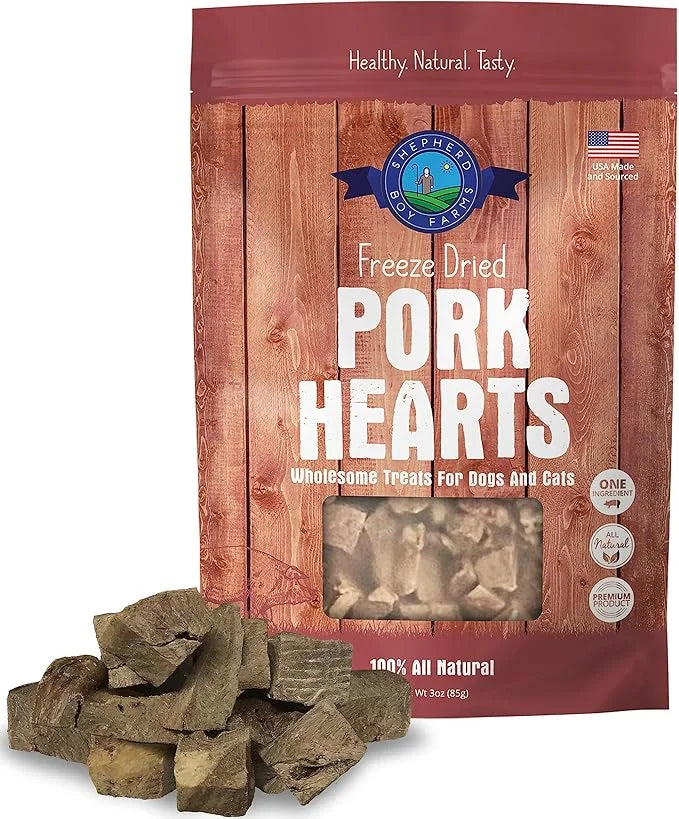 Freeze Dried Dog and Cat Treats, Pork Heart, All Natural Single Ingredient Freeze-Dried Dog Treat & Dog Snacks, Made in US...