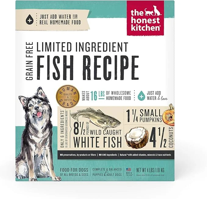 The Honest Kitchen Dehydrated Limited Ingredient Fish Dog Food, 4 lb Box - Product Image