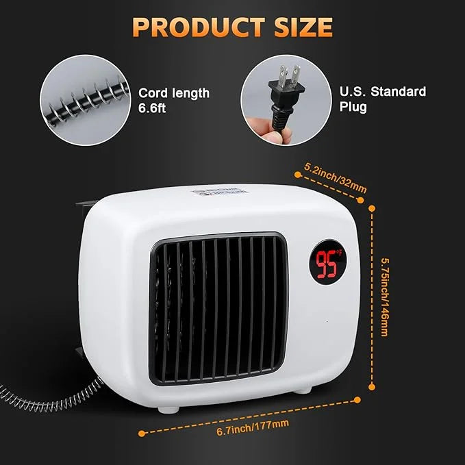 Dog House Heater, Pet House Heater with Thermostat Anti Chew Cord Overheat Protection Wall-Mounted 2 Heating Mode (300/600...