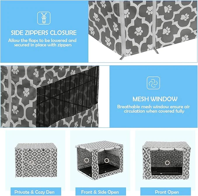 Dog Crate Cover Kennel Dogs Covers fits Small Medium Large crates cage Heavy Nylon Waterproof soundproof Indoor Outdoor - ...