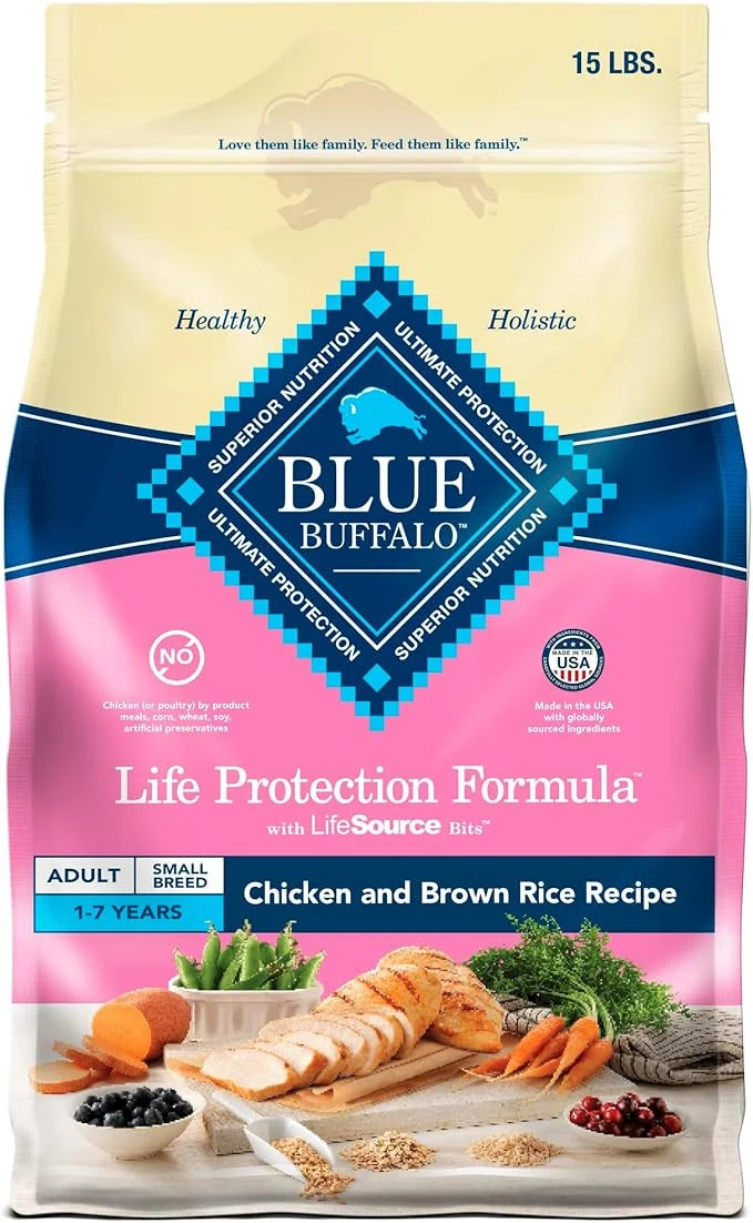 Blue Buffalo Life Protection Formula Adult Small Breed Dry Dog Food, Supports High Energy Needs, Made with Natural Ingredi...