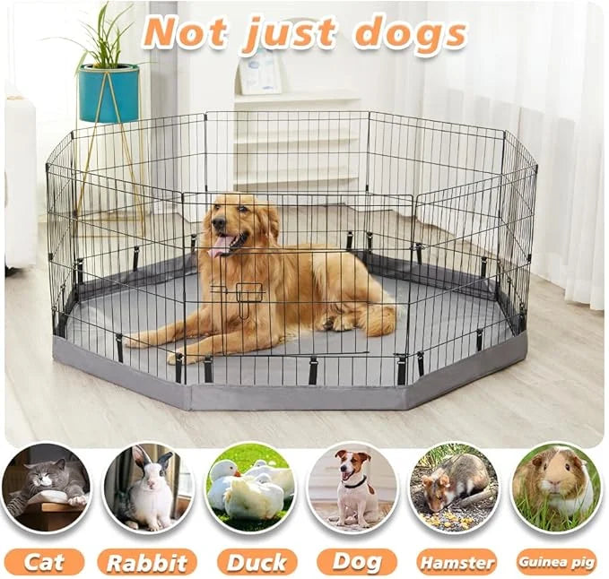 PJYuCien Dog Playpen Bottom Pad,Fits 24 Inch 8 Panels Regular Octagon Metal Exercise Pet Pen,Elastic Buckles Connections,G...