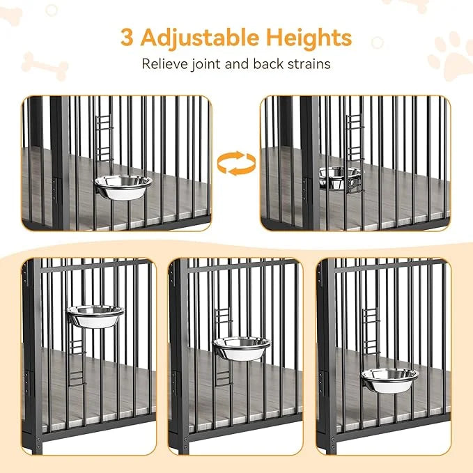 GAOMON 48" Dog Kennel Furniture for Large Dogs,Large Dog Crate, Wooden Heavy Duty, Dog Crate Indoor with Adjustable Height...