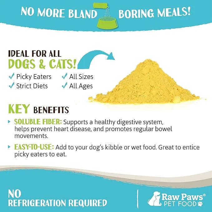 Raw Paws Boost Pet Food Topper Organic Pumpkin Powder, 3-oz - Made in USA - Grain-Free Dog Toppers for Dry Food - Anti Sco...