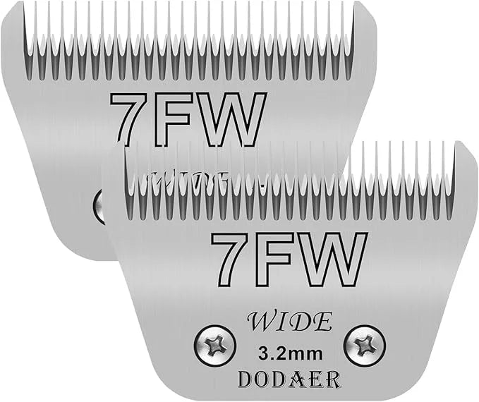 2 Pack 7 Wide Blades for Dog Grooming,Compatible with Andis,Oster A5,Wahl km10 Clippers,Cutting Length 1/8" (3.2mm) - Prod...