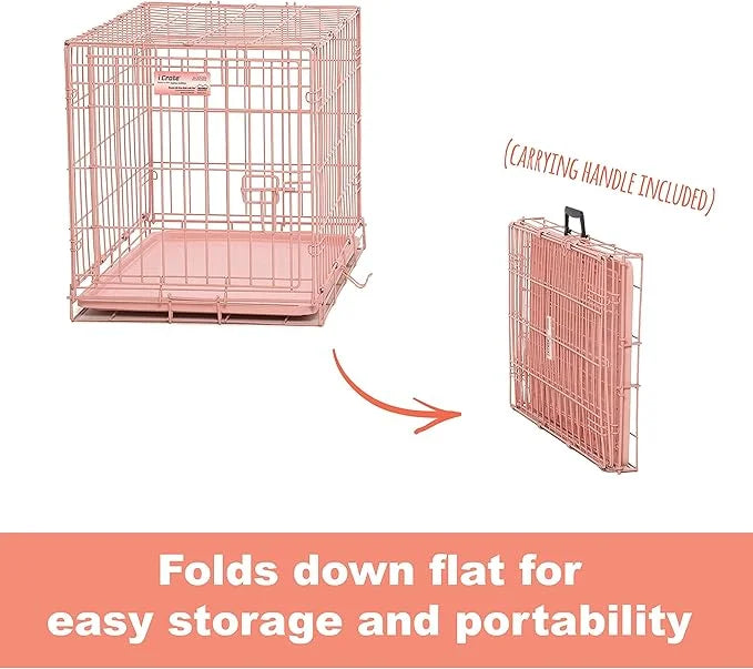 MidWest Homes for Pets Newly Enhanced Single & Double Door iCrate Dog Crate, Includes Leak-Proof Pan, Floor Protecting Fee...