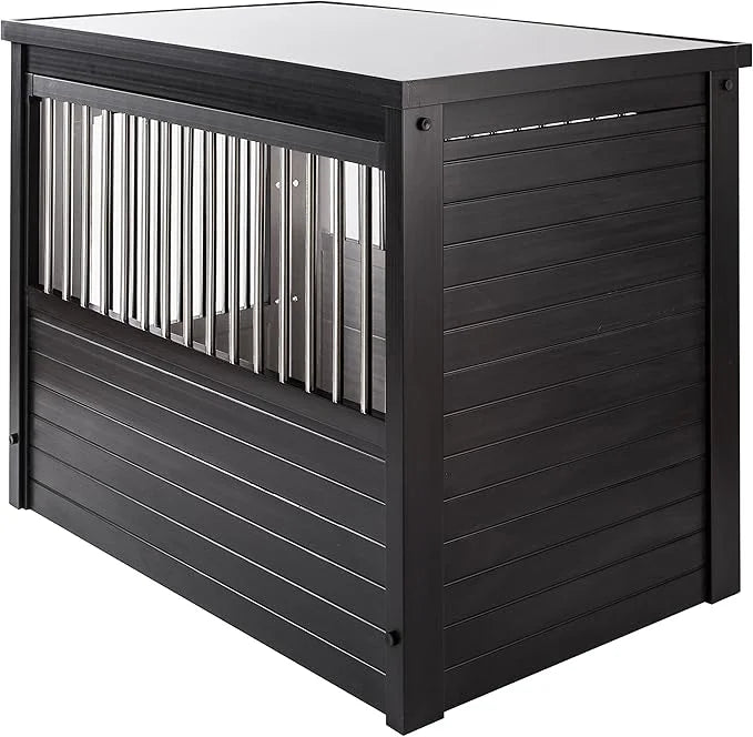 New Age Pet ECOFLEX Dog Crate End Table - Furniture-Style Pet Crate for Crate Trained Dogs - Stainless Steel Tubing & a La...
