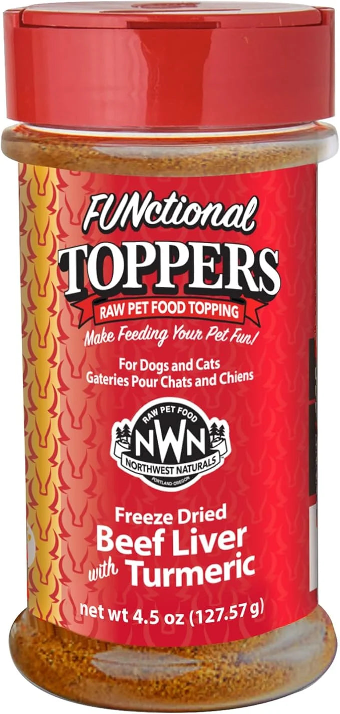 Northwest Naturals Freeze-Dried Beef Liver with Turmeric - Functional Topper for Dogs and Cats - Healthy, Limited-Ingredie...