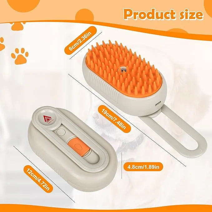5 in 1 Pet, Cat Grooming & Massage Brush/Comb - Vapour Technology- Rechargeable, Reduce Shedding, Prevent Matting, Enhance...