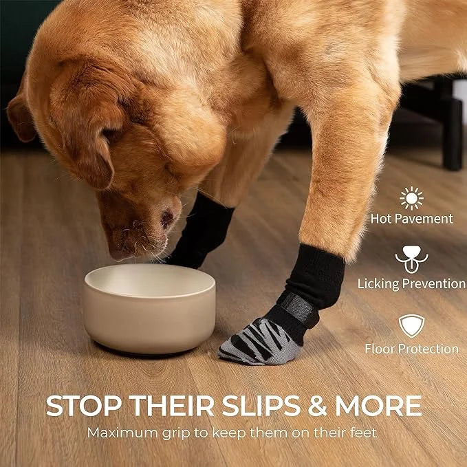 DOK TigerToes Premium Non-Slip Dog Socks for Hardwood Floors - Extra-Thick Grip That Works Even When Twisted - Prevents Li...