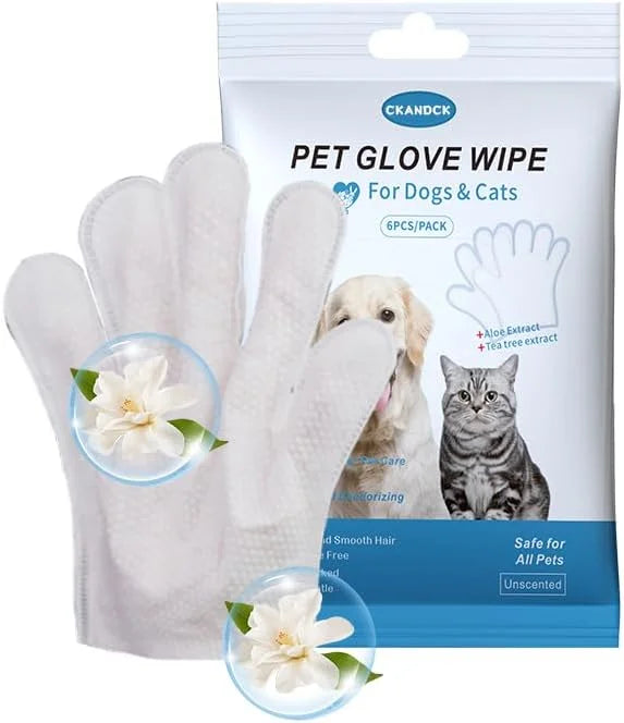 Pet Wipes for Dogs & Cats, Nourish Fur Glove Wipes for Daily Care and Traveling,Extra Thick Cleaning Deodorizing Grooming ...