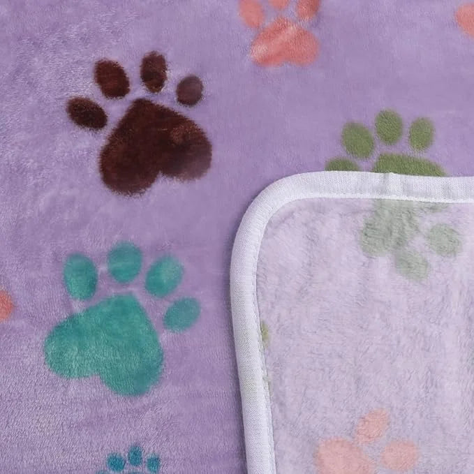 1 Pack 6 Blankets Dog Cat Soft Fluffy Fleece Pet Blanket Warm Cute Print Design Puppy Kitten Blanket Doggy Paw Large(41"x3...