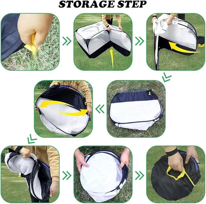 Small Animal Pet Playpen with Feeder Bowl and Storage Bag,Portable & Breathable Chicken Coop for Puppy Kitten Rabbits Indo...