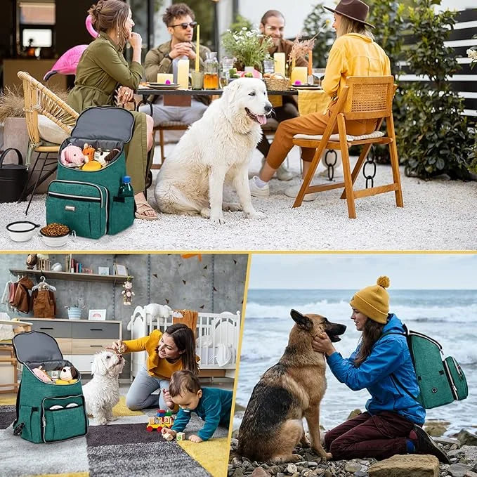 BAGLHER Travel Dog Backpack - Detachable Travel Dog Food Container for Pet Supplies Dog Gear Backpack,Dog Bag for Travelin...