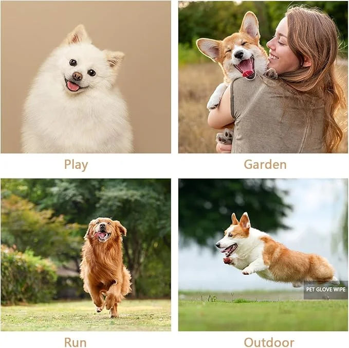 Pet Grooming Glove Wipes, Pet Bathing Wipes, PET Cleaning Deodorizing Bathing Wipes for Dogs & Cats, Cleaning Gloves for D...