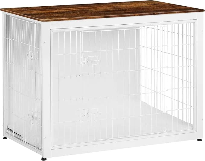 DWANTON Dog Crate Furniture with Cushion, Wooden Kennel Table with Double Doors, Indoor Dog House, Extra Large Size, 43.3"...