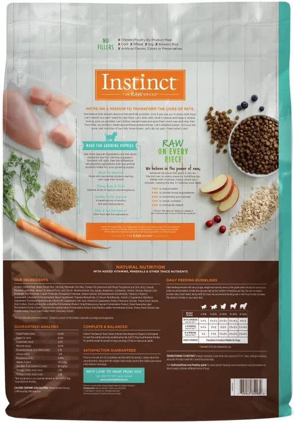 Instinct Be Natural Puppy Real Chicken & Brown Rice Recipe Natural Dry Dog Food, 24 lb. Bag - Product Image