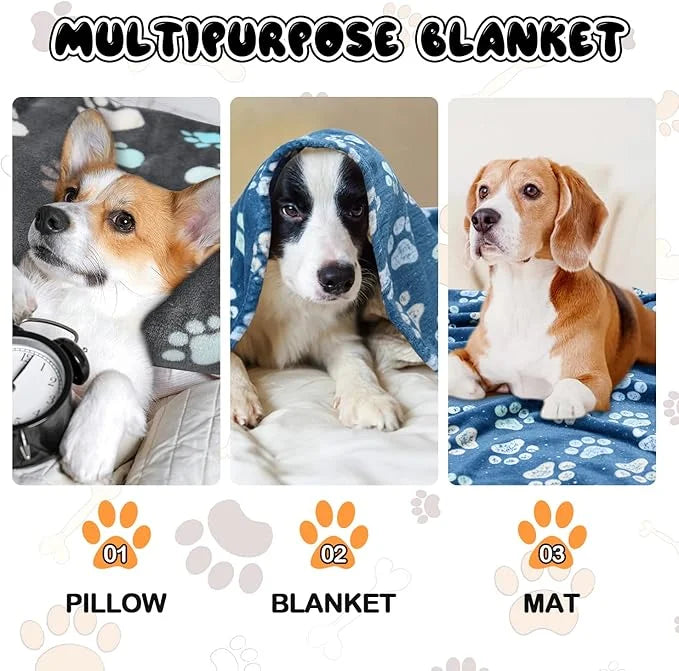 1 Pack 3 Blankets for Dogs, Dog Blankets for Large Dogs, Medium Dog Blanket Super Soft Fluffy Premium Fleece Pet Blanket F...