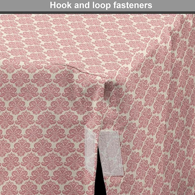 Lunarable Damask Dog Crate Cover, Victorian Ornate Feminine Pattern Old Fashioned Repeated Curly Floral Leaves, Easy to Us...