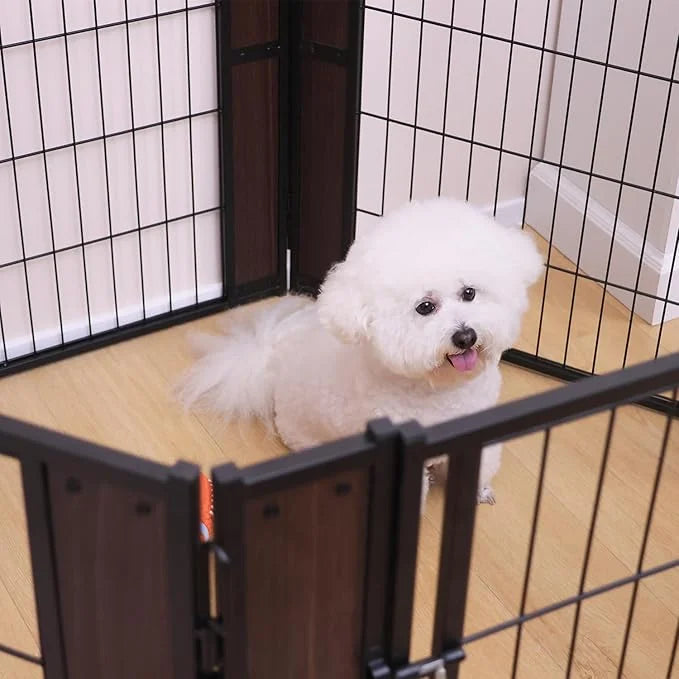 Heavy Duty Dog Playpen - 32 Inch Height - Indoor/Outdoor Pet Fence - Foldable Exercise Pen for Medium & Small Dogs - Black...